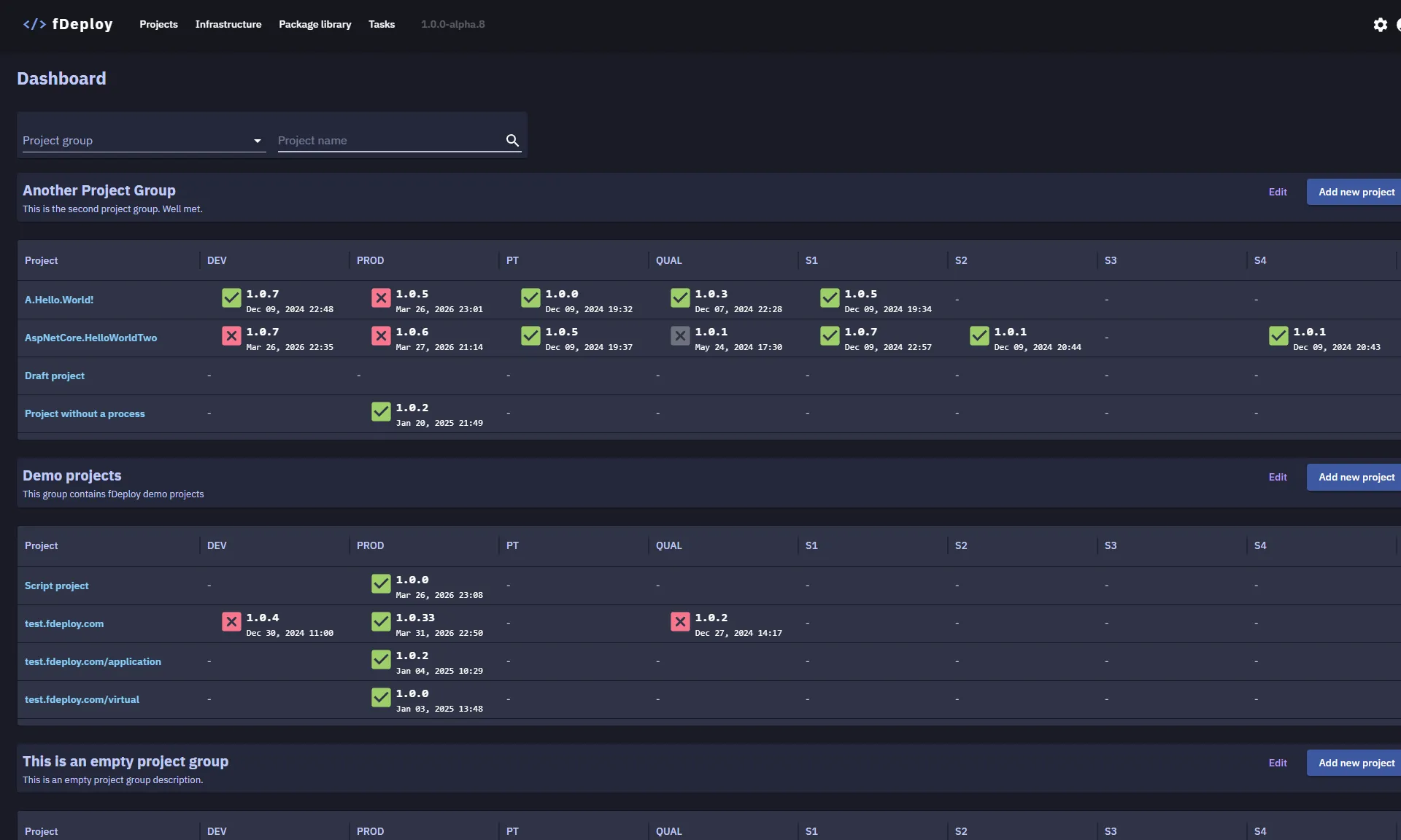 fDeploy Dashboard