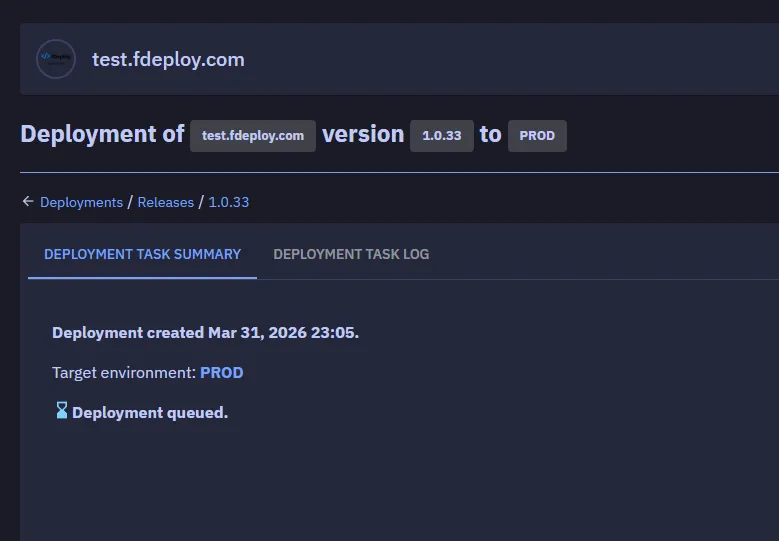 Deployment queued