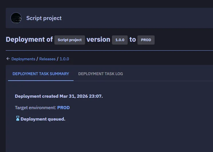 Deployment queued