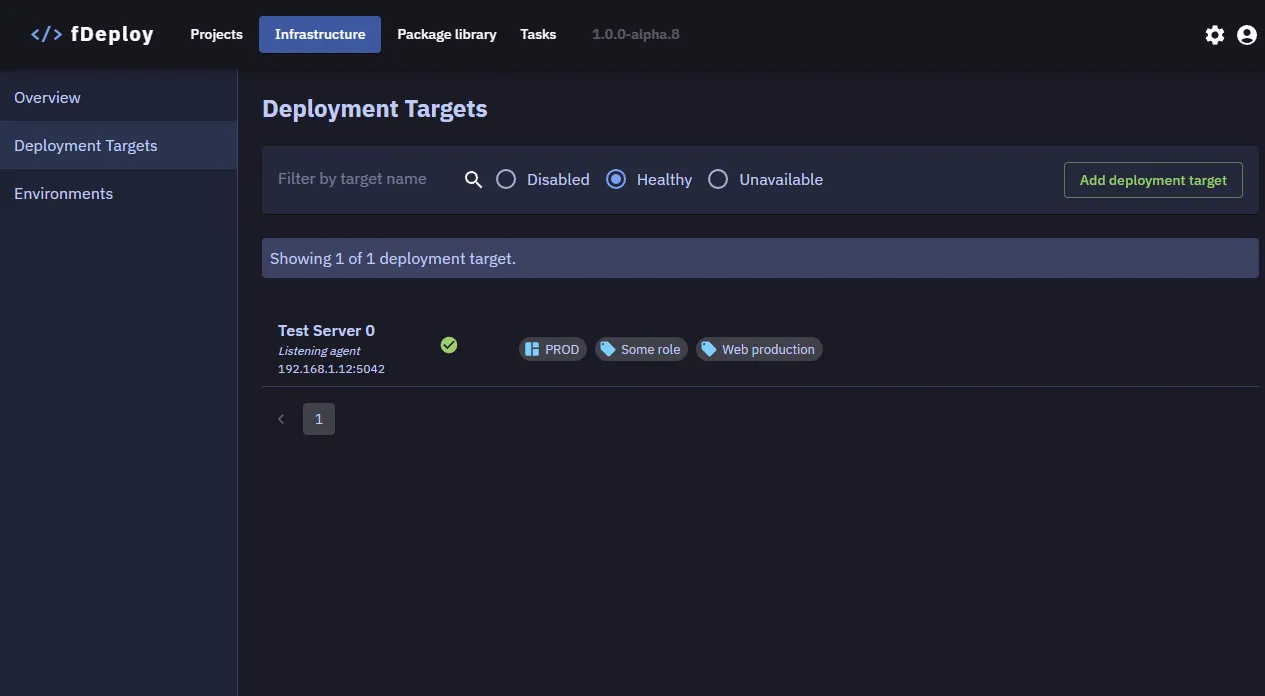Deployment targets