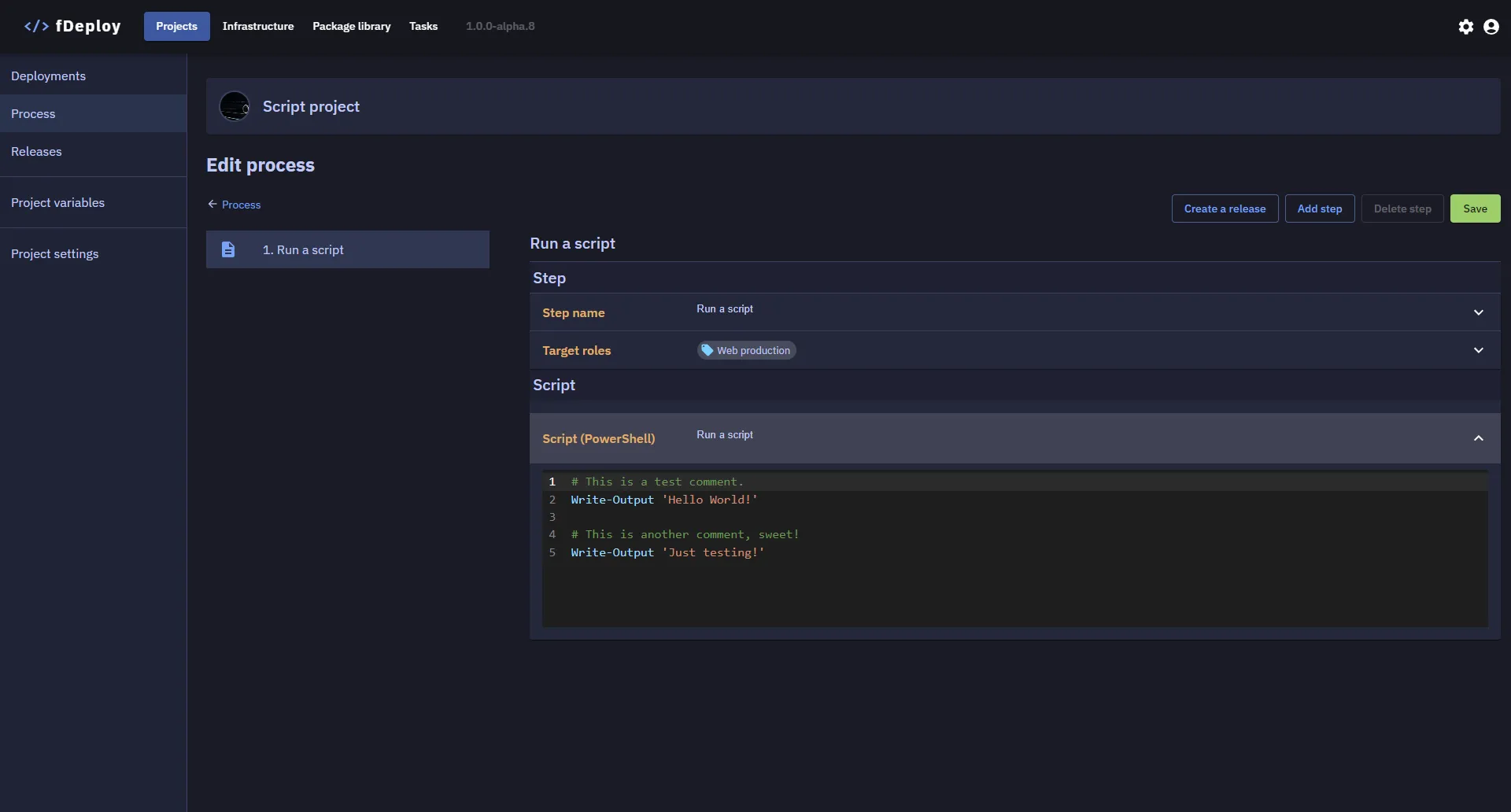 Execute script