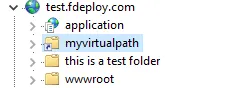 Parent website name and virtual path in IIS manager