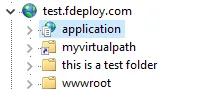 Parent website name and virtual path in IIS manager