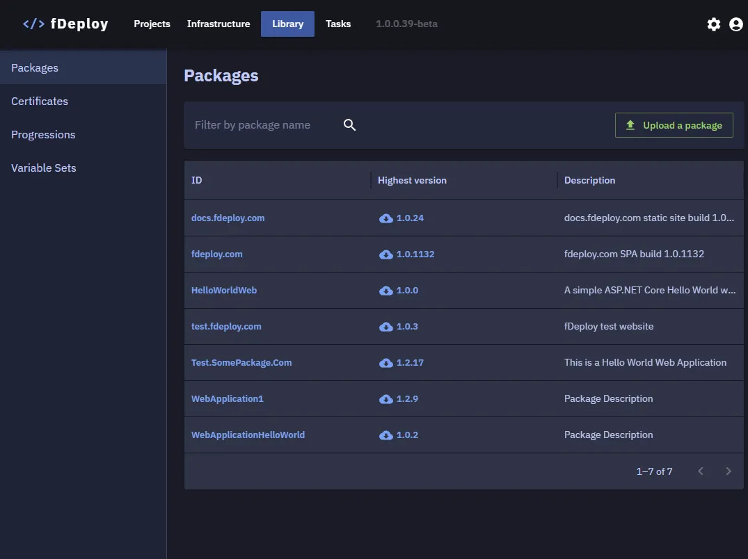 Package library